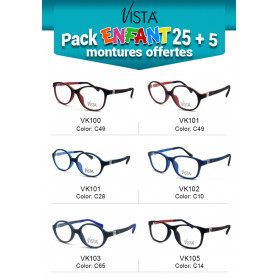 PACK ENFANT 25 + 5 MONTURES OFFERTES