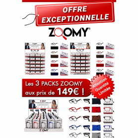PACK DE 3 PRESENTOIRS ZOOMY ANTI LUMIERE BLEUE