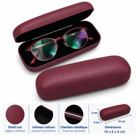 Étui à lunettes rigide en simili cuir (etr-001)