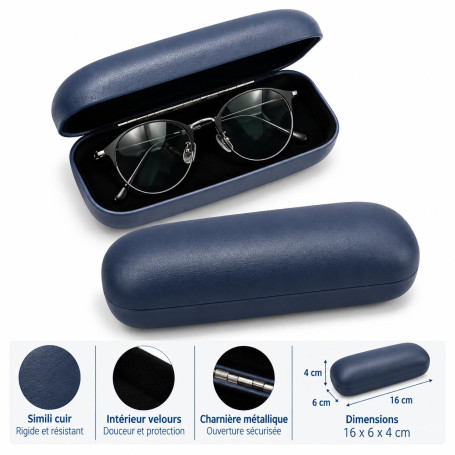 Étui à lunettes rigide en simili cuir (etr-001)