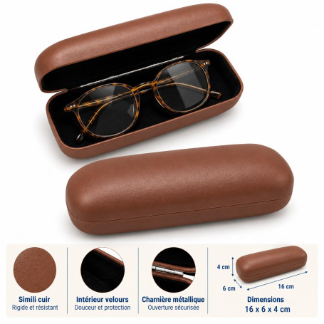 Étui à lunettes rigide en simili cuir (etr-001)