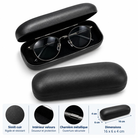 Étui à lunettes rigide en simili cuir (etr-001)