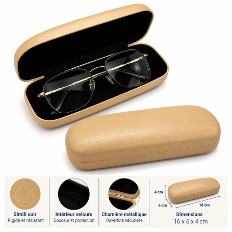 Étui à lunettes rigide en simili cuir (etr-001)