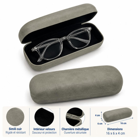 Étui à lunettes rigide en simili cuir (etr-001)