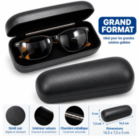 Étui à lunettes rigide grand format en simili cuir (etr002)