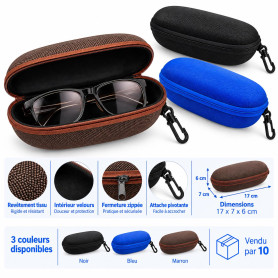 Étui à lunettes rigide avec fermeture zippée (etr-006)