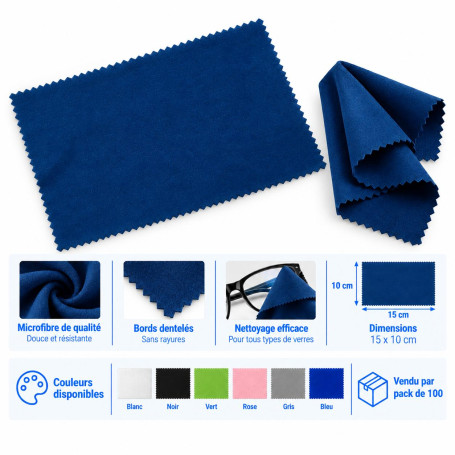 Microfibre nettoyante pour lunettes 15 × 10 cm (mic-001 )