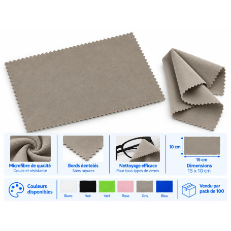 Microfibre nettoyante pour lunettes 15 × 10 cm (mic-001 )