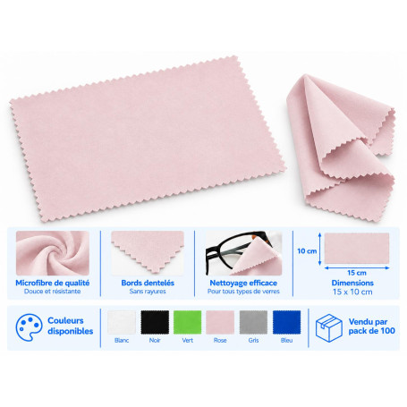 Microfibre nettoyante pour lunettes 15 × 10 cm (mic-001 )