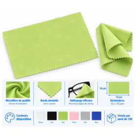 Microfibre nettoyante pour lunettes 15 × 10 cm (mic-001 )