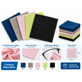 Microfibre nettoyante pour lunettes grand format 15×15 cm (mic-003)