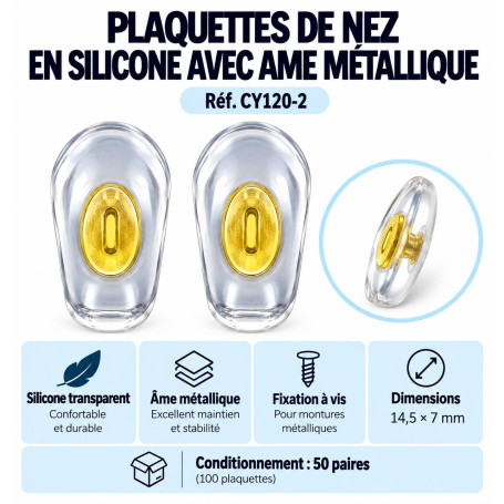 Plaquettes de nez en silicone avec ame metallique (cy120-2)