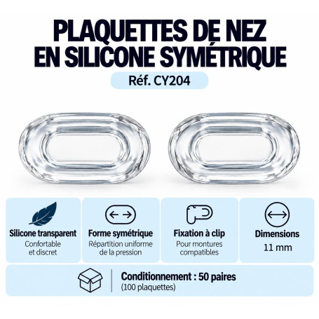 Plaquette de nez monobloc en silicone symétrique (cy204)
