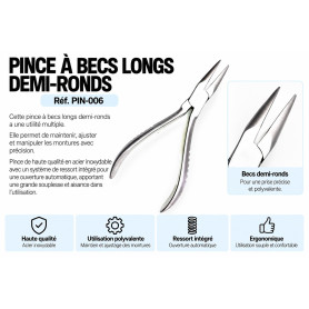 Pince à becs longs demi-ronds (pin-006)