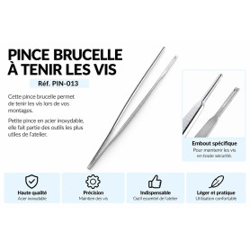 Pince brucelle à tenir les vis (pin-013)