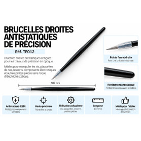 Brucelles droites antistatiques de précision (tf012)