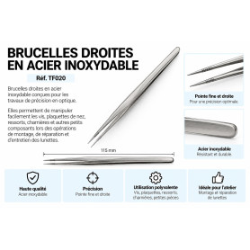 Brucelles droites en acier inoxydable (tf020)