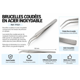 Brucelles coudées en acier inoxydable (tf021)