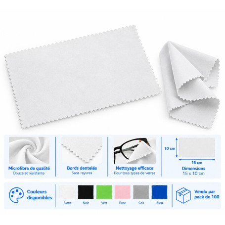 Microfibre nettoyante pour lunettes 15 × 10 cm (mic-001 )
