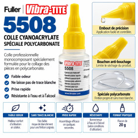 Colle Cyberbond 5508 – Spéciale polycarbonate – Faible odeur – 20 g